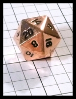 Dice : Dice - Metal Dice - Crystal Caste Copper Metal Normal Sized with Black Numerals - Ebay Oct 2013